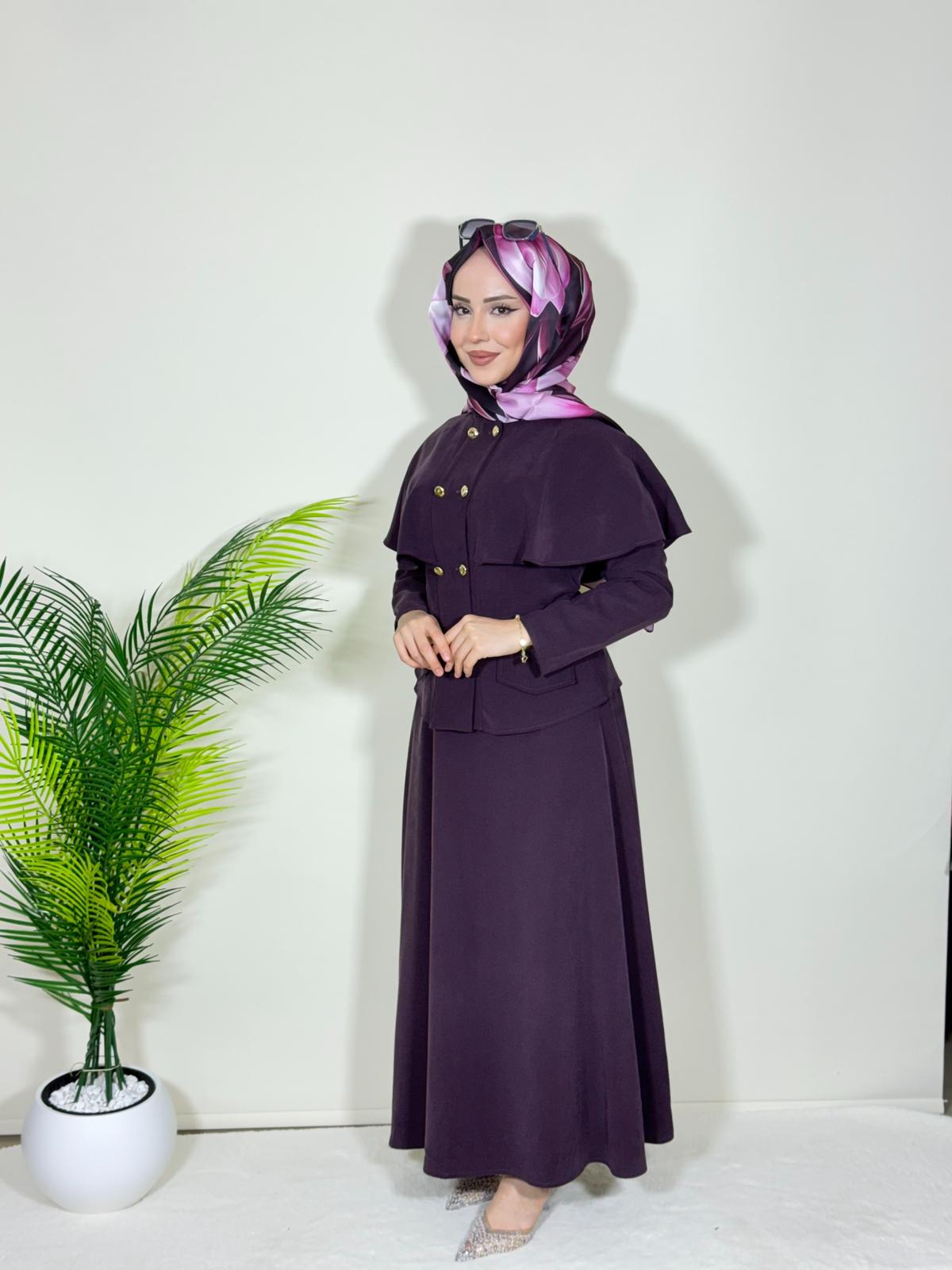 OMZUNDAN VOLAN DETAYLI MODAL CUPRA ETEKLİ TAKIM resmi